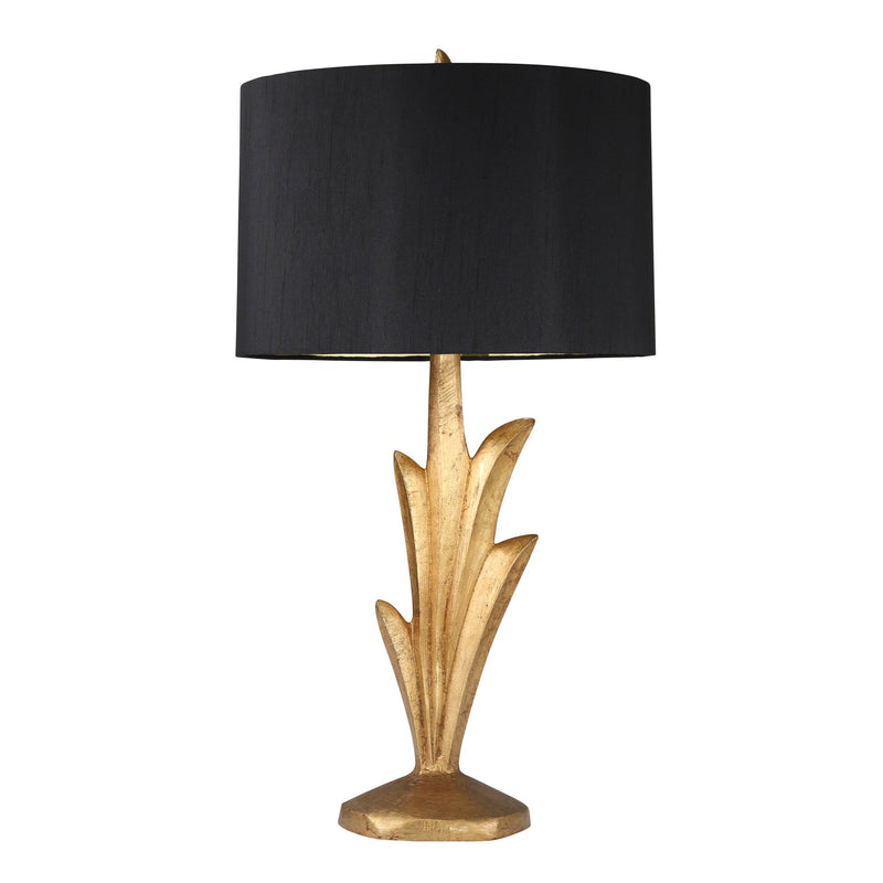 Resin Leaf Table Lamp 29", Gold