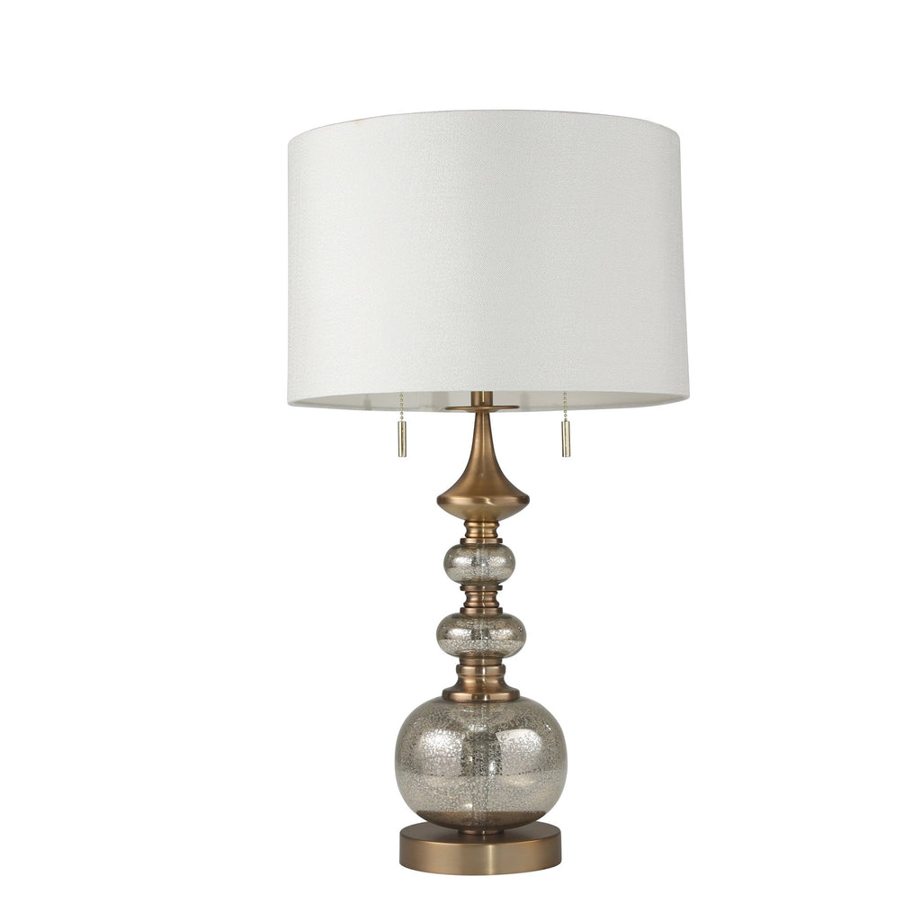 Glass Stacked Circles Table Lamp 28", Silver/Gold