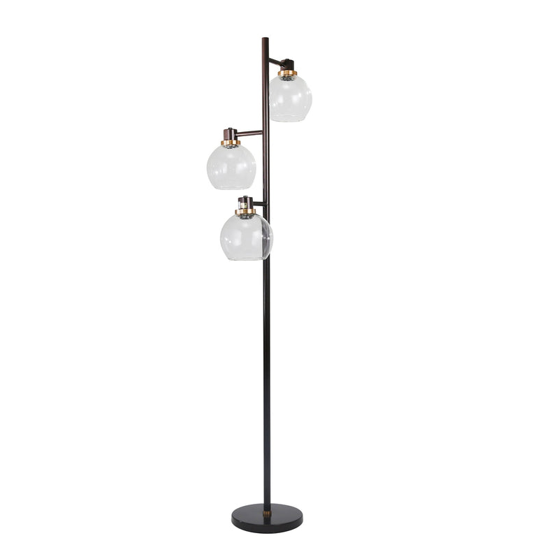 Metal 3-Light Round Floor Lamp66", Bronze