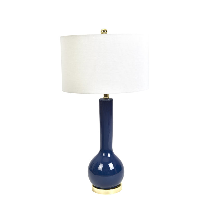 Ceramic Skinny Table Lamp 32", Navy Blue