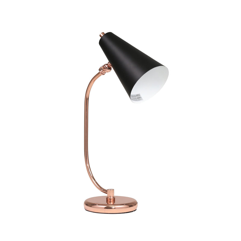 Metal Desk Lamp 20", Black / Rose Gold