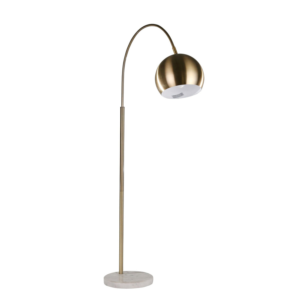 Metal Task Floor Lamp 58", White/Brass Kd