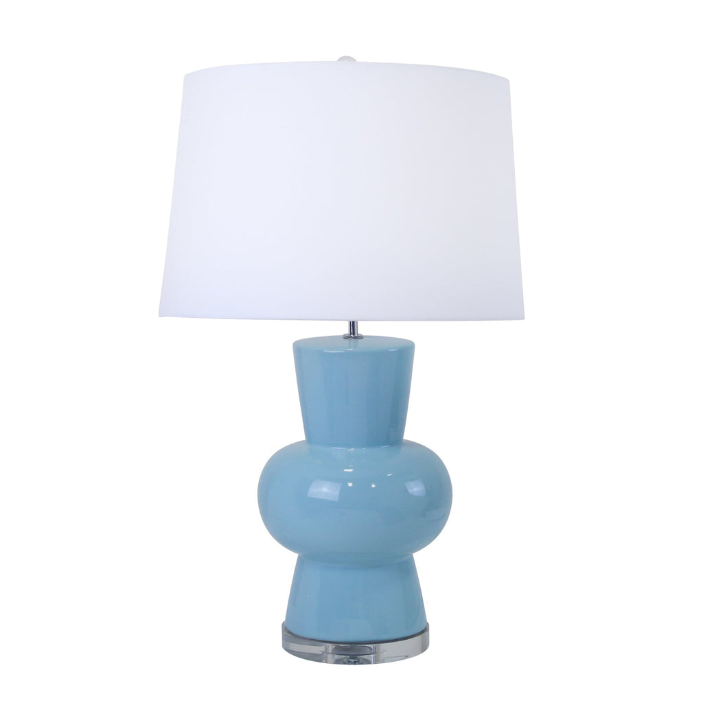 Ceramic Single Gourd Table Lamp 28", Teal