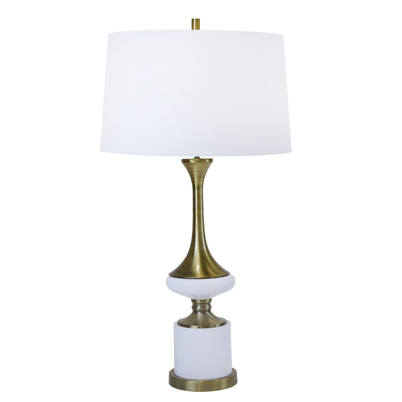 Polyresin Centered Genie Tablelamp 33", White/Gold