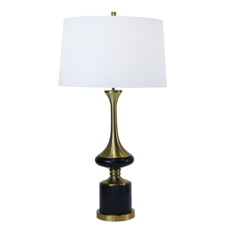 Polyresin Centered Genie Tablelamp 33", Black/Gold