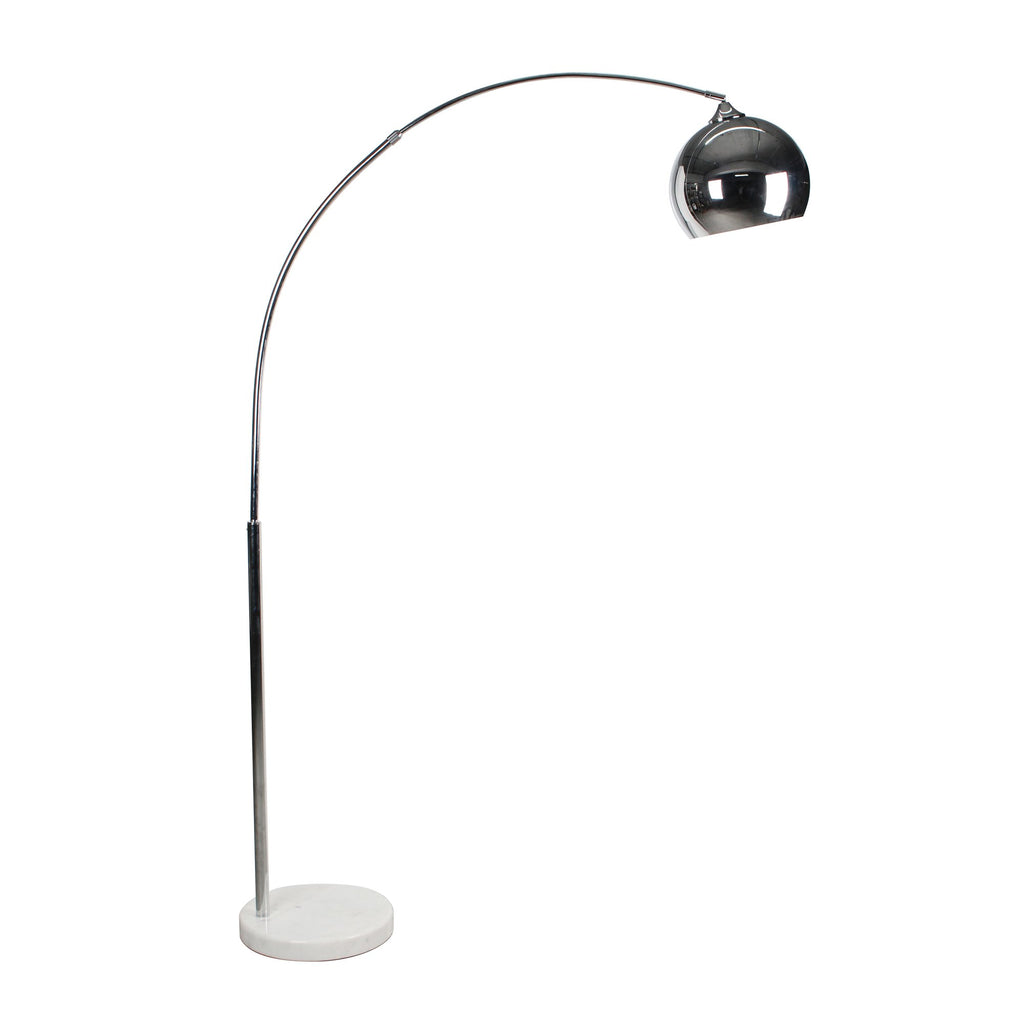 Metal Round Task Floor Lamp 77", Silver