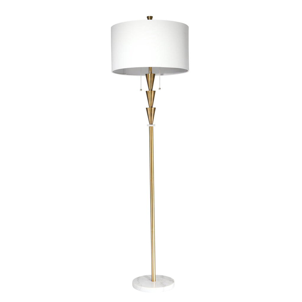 Metal Floor Lamp W/3 Stacked Cones 63.25", Gold