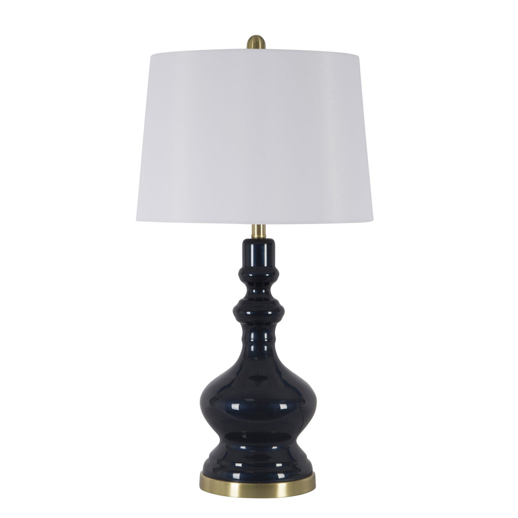 Glass Genie Table Lamp 31",Navy