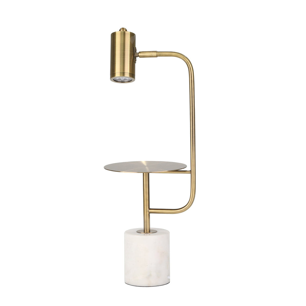 Metal 25" Task Lamp On Marblebase, Gold