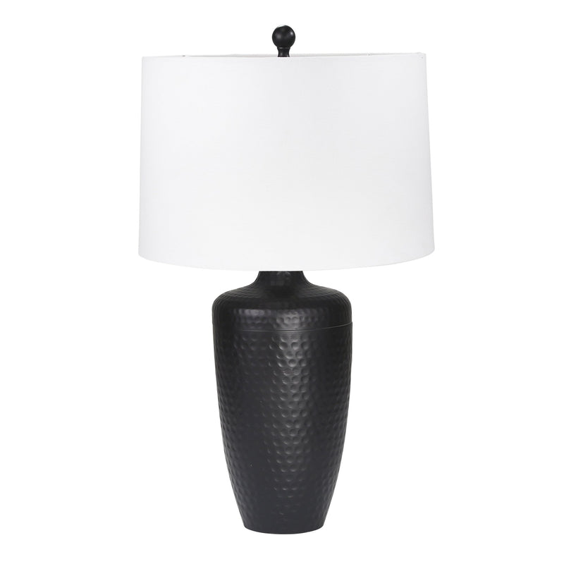 Metal 28" Table Lamp W/Hammered Finish, Matt Black