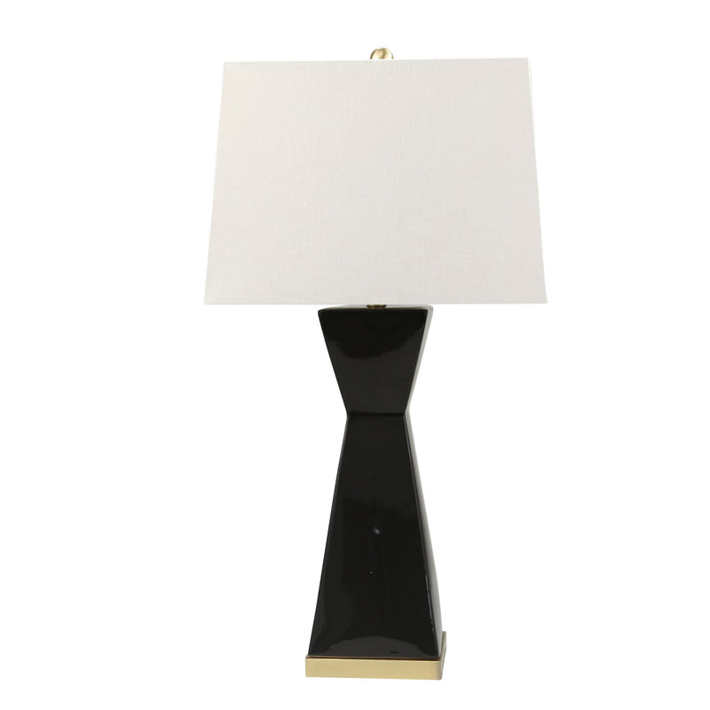 Ceramic 34" Hourglass Table Lamp, Black