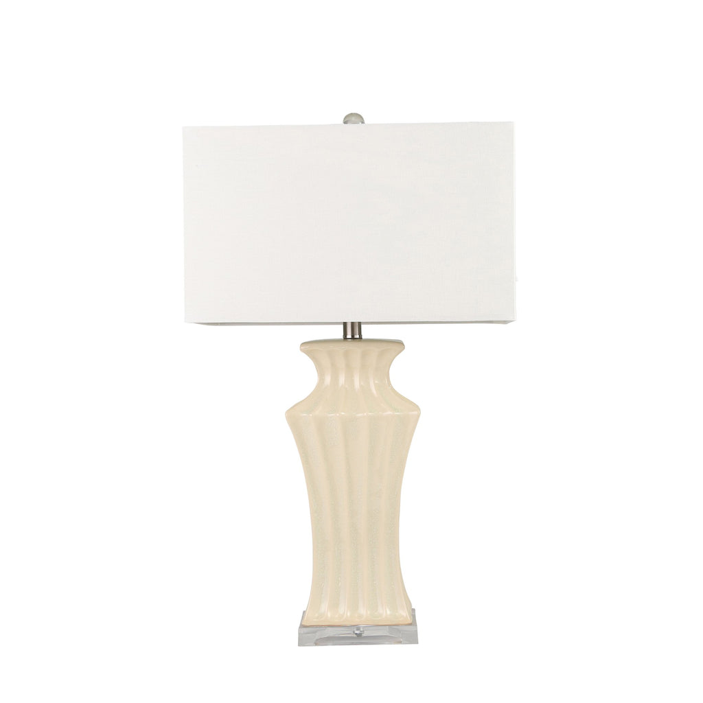 Ceramic 29" Fluted Urn Table Lamp, Cream