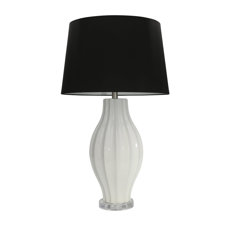 Ceramic 32" Fluted Table Lamp,White