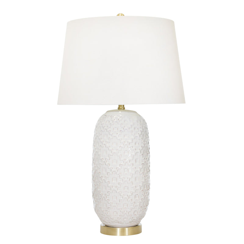 Ceramic 31" Textured Table Lamp, Cream