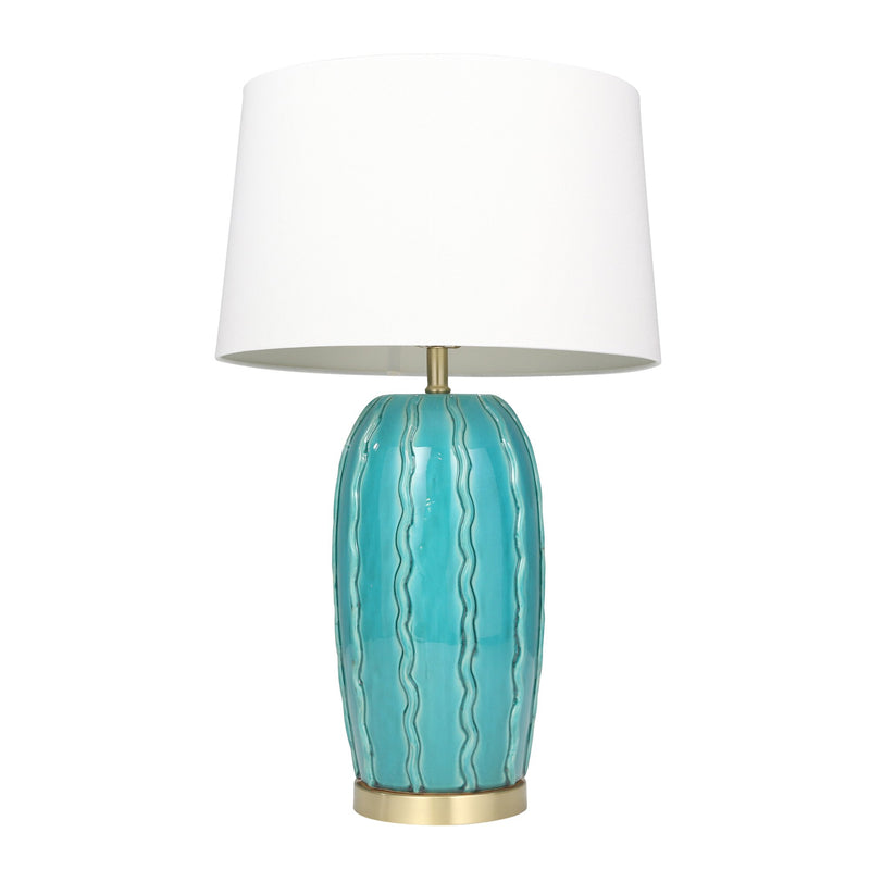 Ceramic 31" Ribbon Table Lamp,Teal