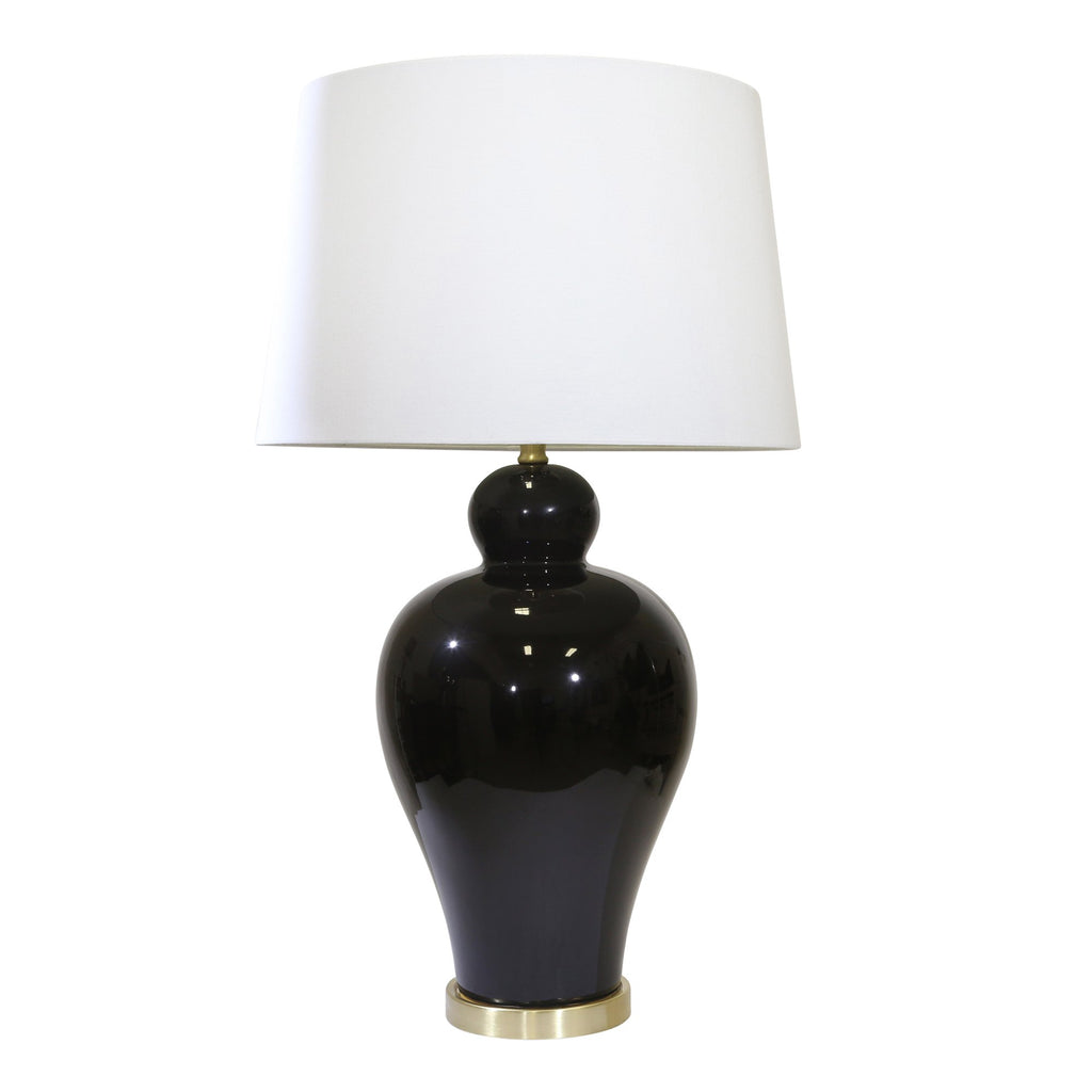 Ceramic 32" Urn Table Lamp, Black