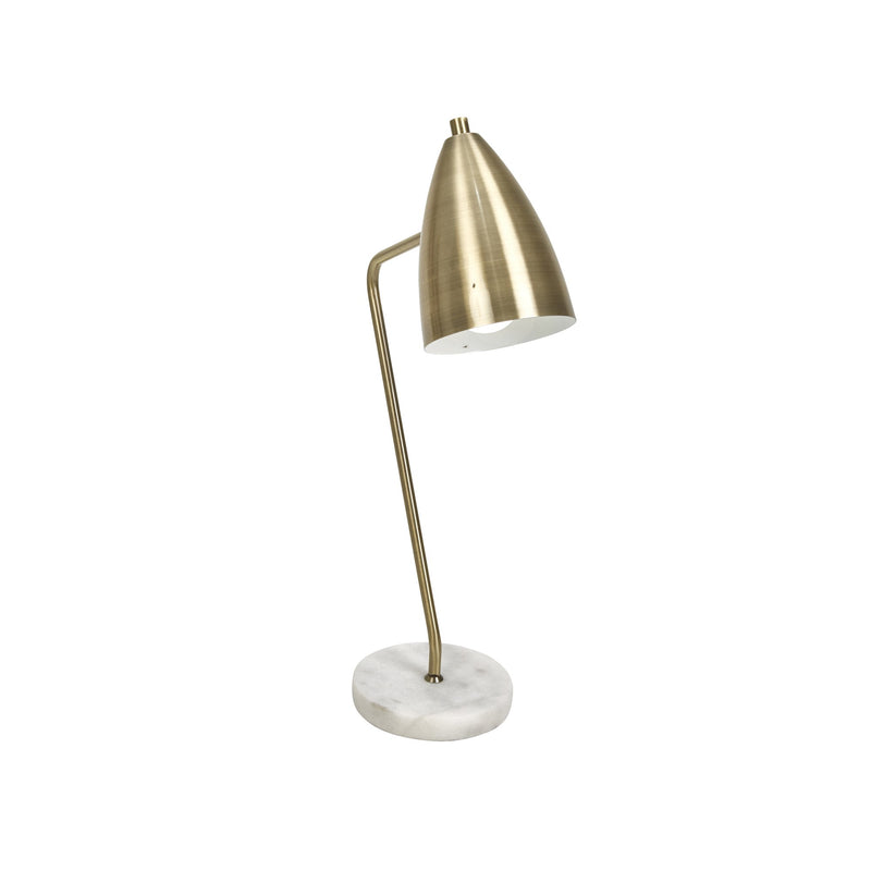 Metal 22" Goose Neck Task Lamp, Gold, Marble Base
