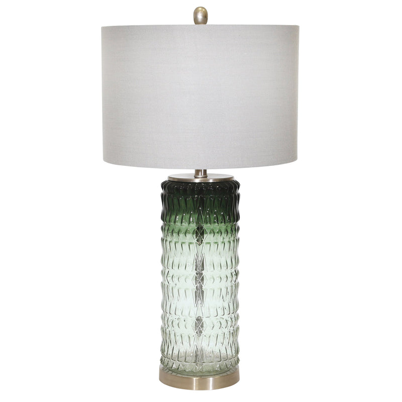 Glass Textured Table Lamp, Green