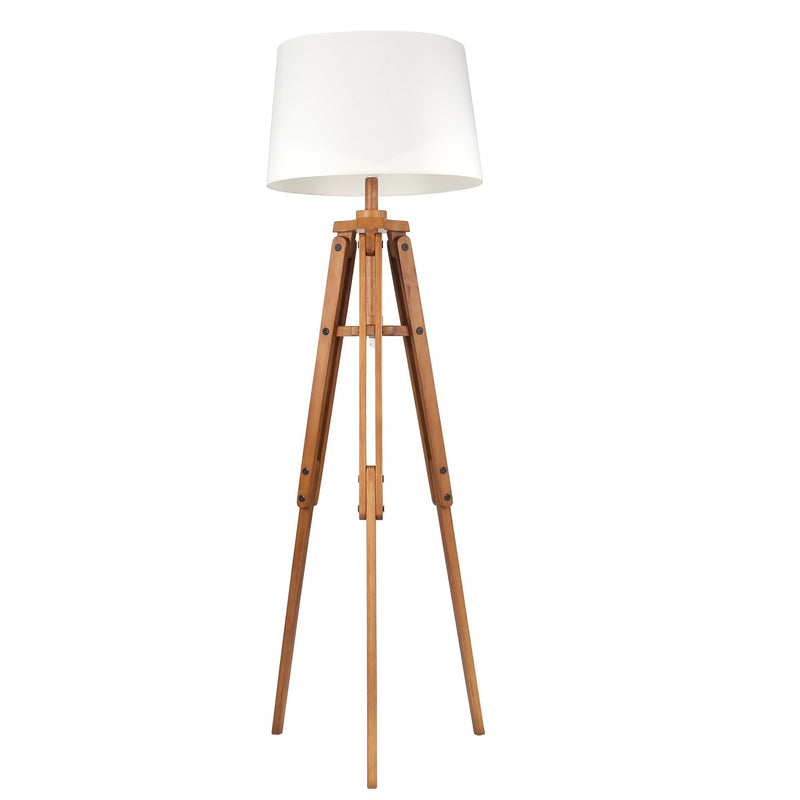 Wood 63" Tripod Floor Lamp, Brown