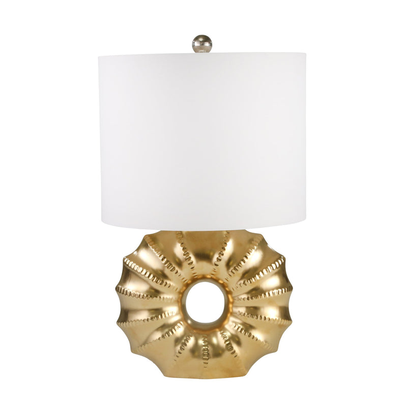 Ceramic 25" Ridged Ring Tablelamp, Gold