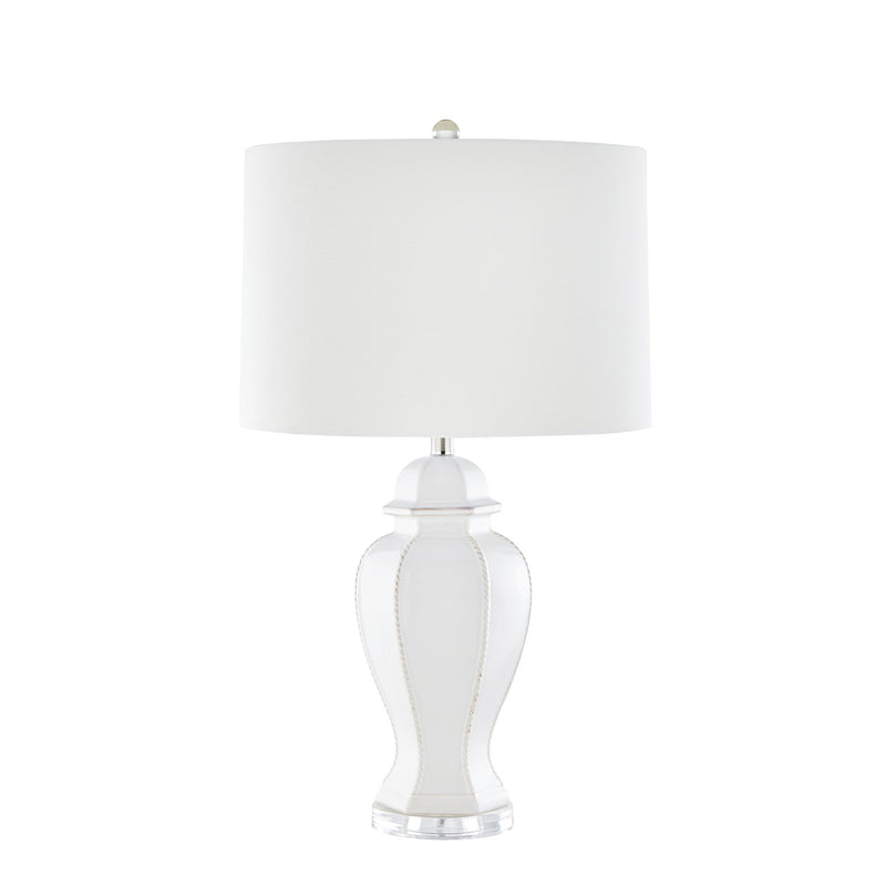 Ceramic 31" Rope Embossed Table Lamp, Cream
