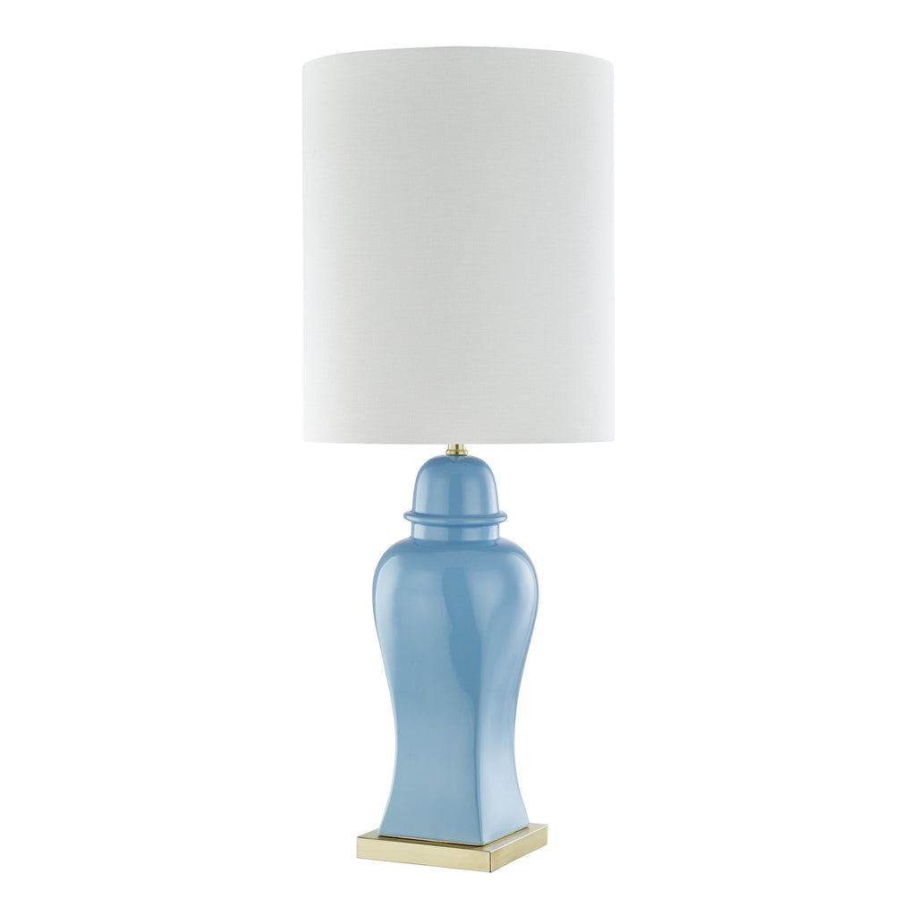 Ceramic 38" Temple Jar Table Lamp, Light  Blue