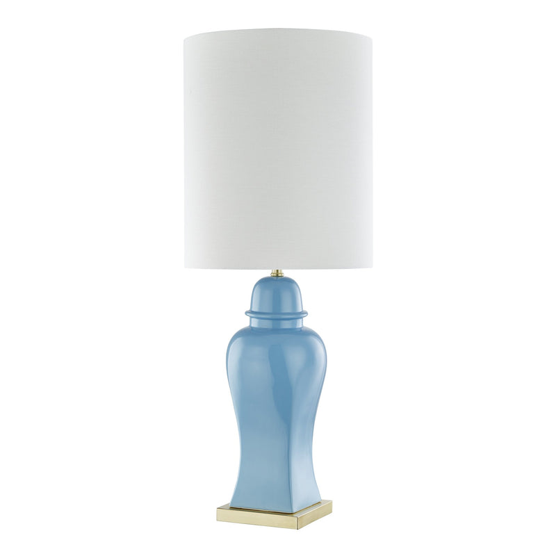 Ceramic 38" Temple Jar Table Lamp, Light Blue