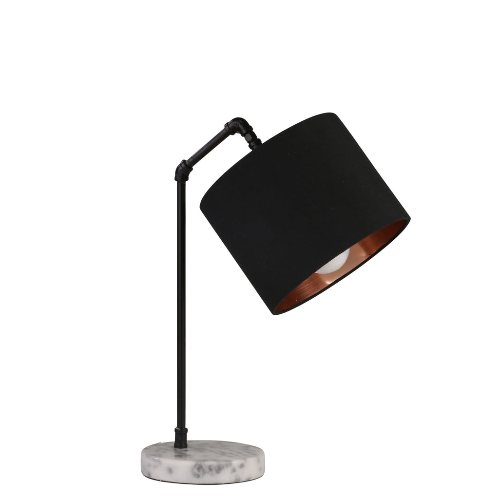 Metal 20" Industrial Look Tasklamp W/Marbel Base, Black