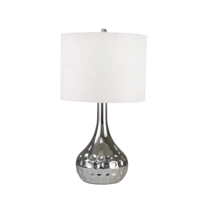 Metal 30" Tear Drop Table Lamp, Silver