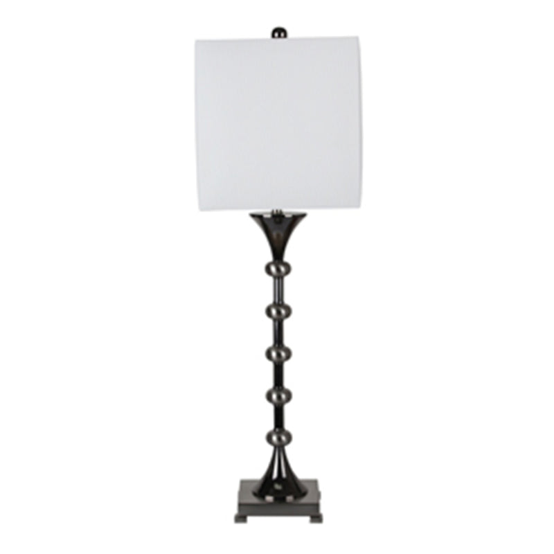 Metal 36" 5 Ball Table Lamp, Silver/Black