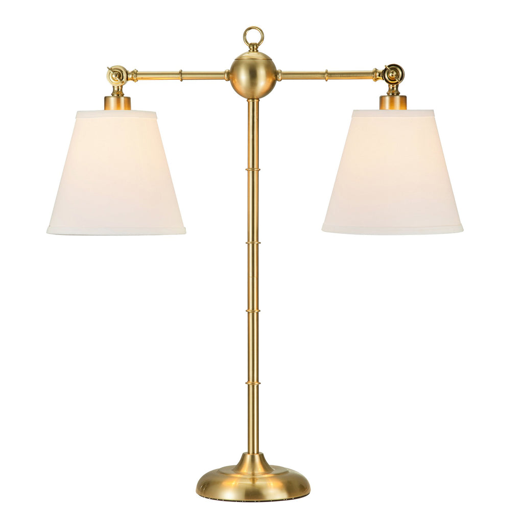 Metal 31" Library Twin Shade Atble Lamp, Gold - Kd