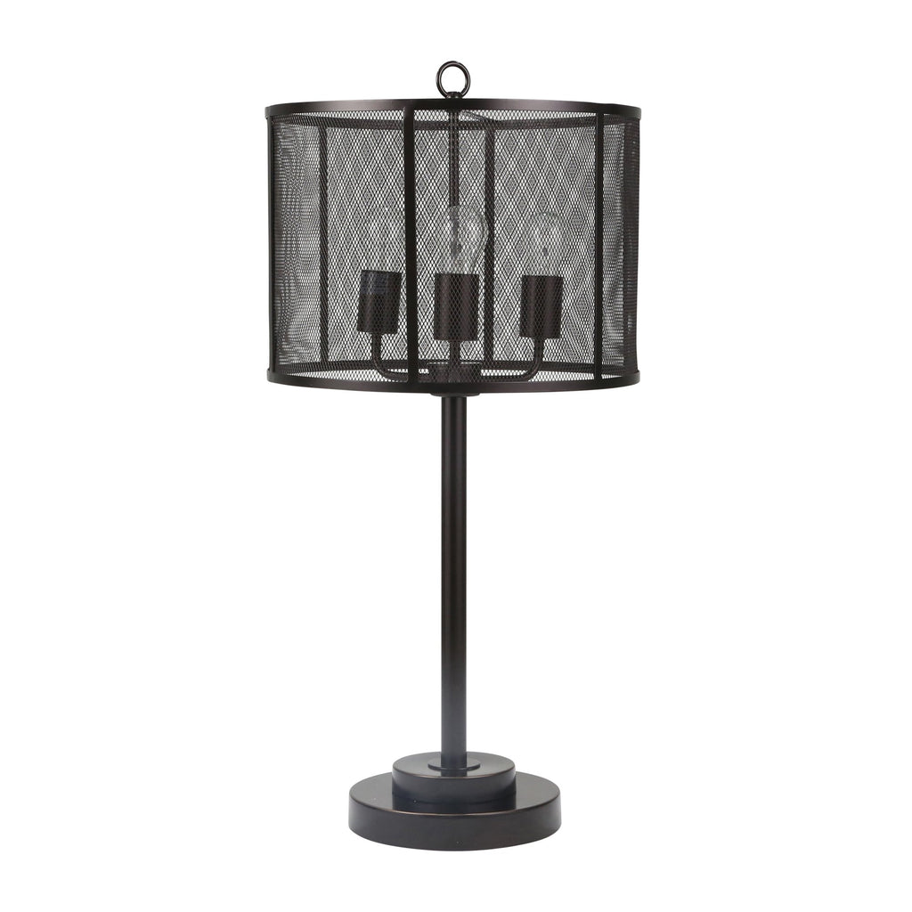 Metal 29" Mesh Shade Table Lamp, Black - Kd