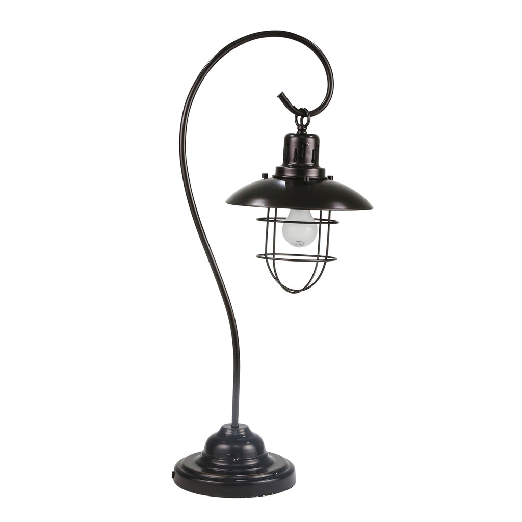 Metal 30" Shepherds Hook Tablelamp, Black