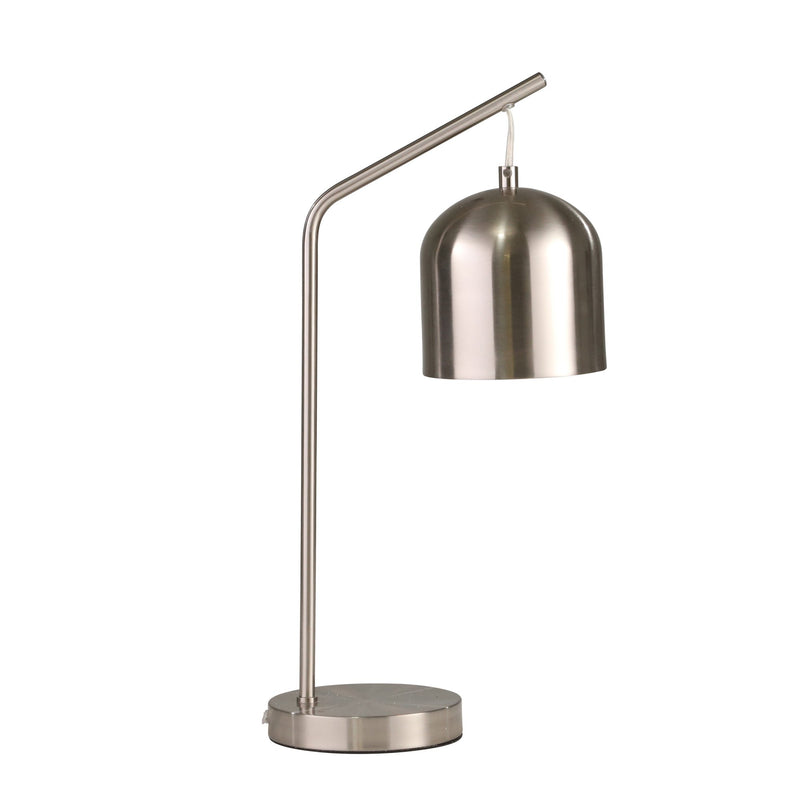 Metal 20" Large Dome Table Lamp, Silver