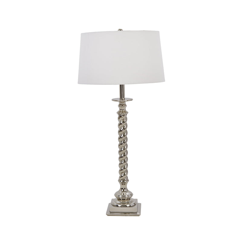 Aluminum 24" Twist Base Tablelamp, Silver