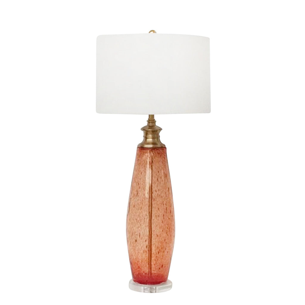 Glass 38" Table Lamp, Orange
