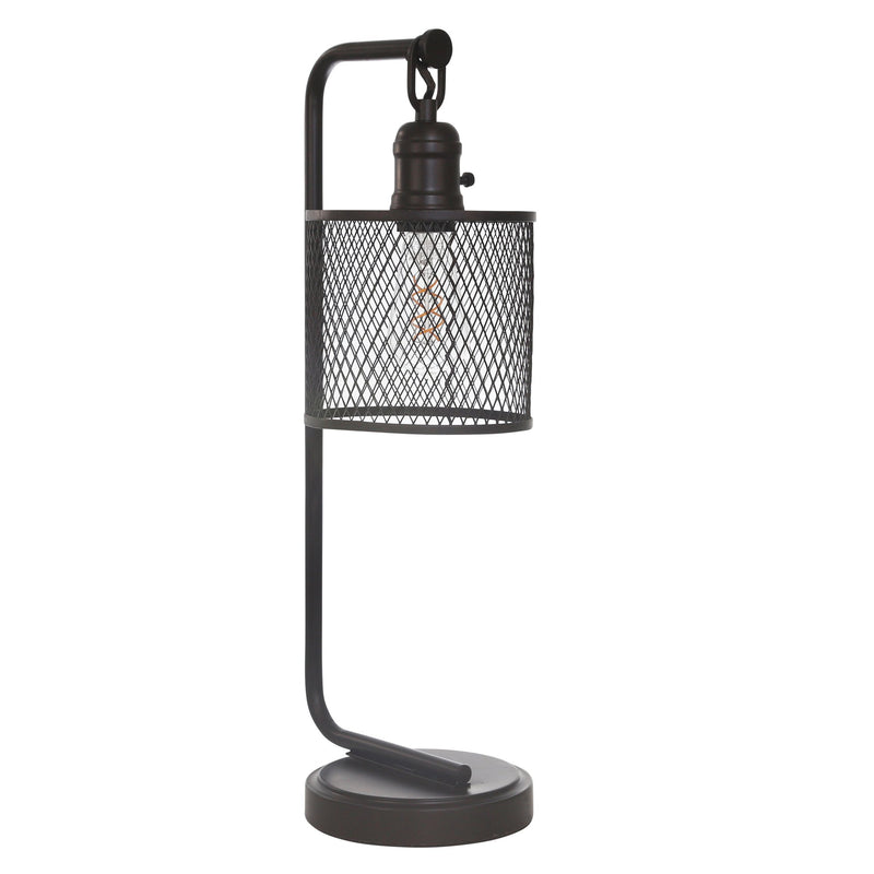 Metal 23" Table Lamp With Usbport, Bronze