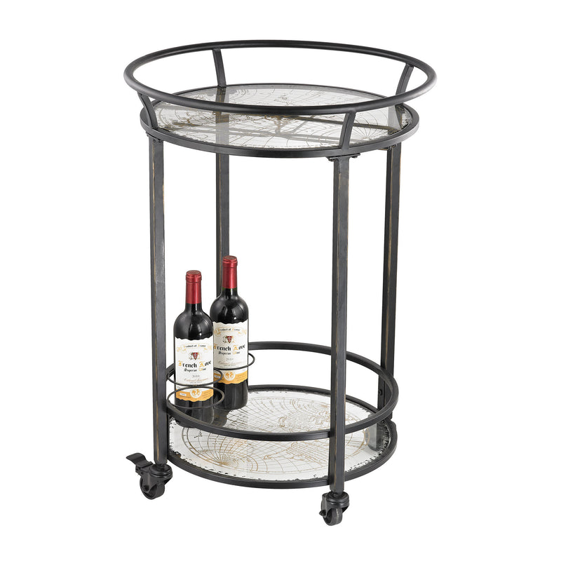 51-021 World Map Bar Cart - Free Shipping! Table - RauFurniture.com