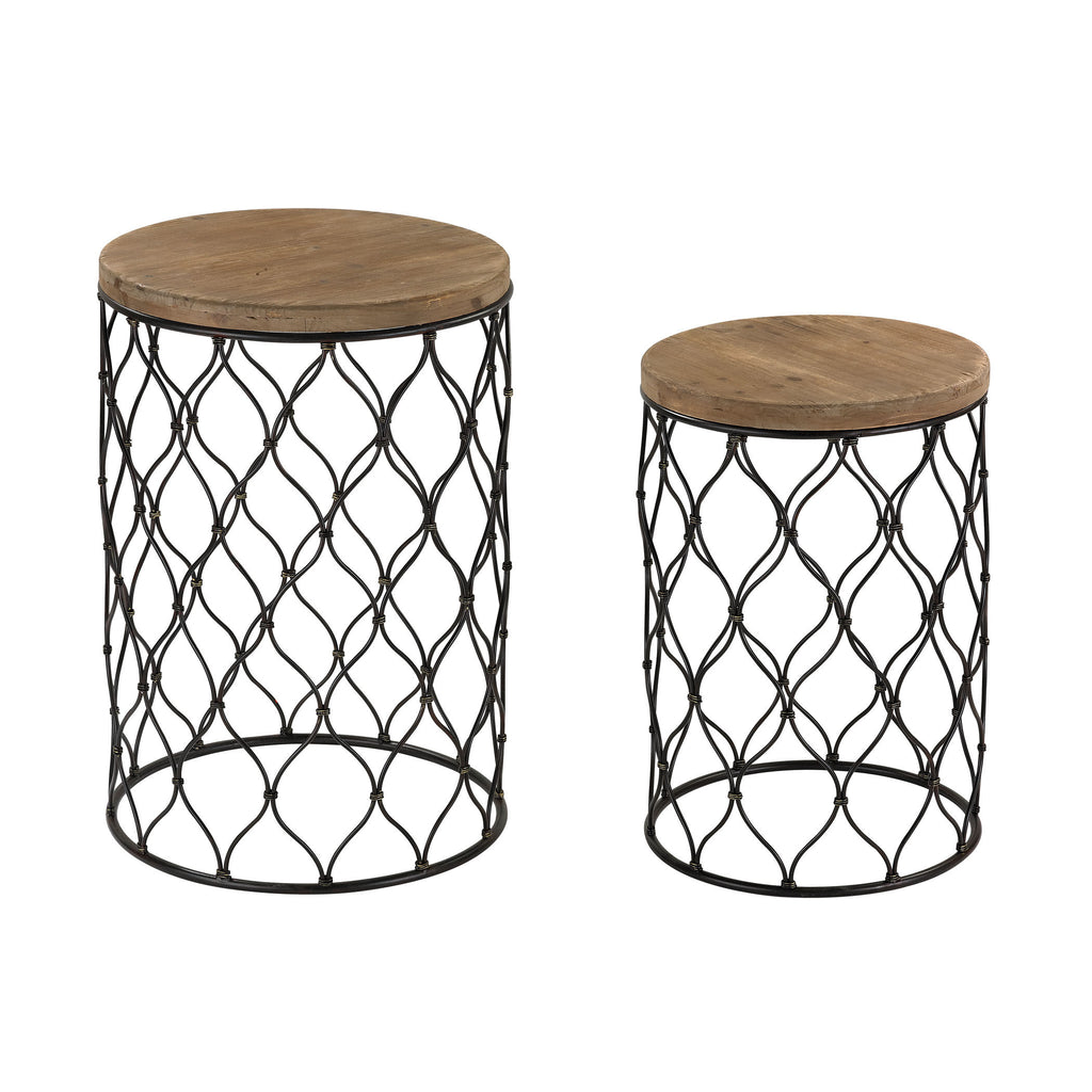 51-022/S2 Set of 2 Mesh Work Drum Tables - Free Shipping! Table - RauFurniture.com