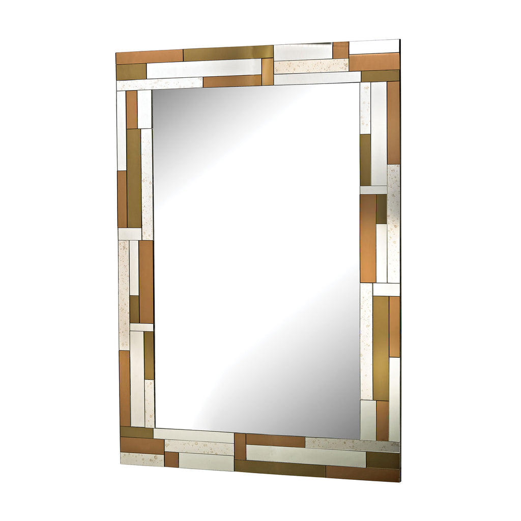5173-026 Copper Geometric Mirror Mirror - RauFurniture.com