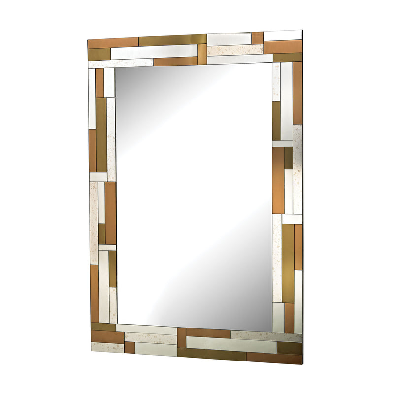 5173-026 Copper Geometric Mirror Mirror - RauFurniture.com