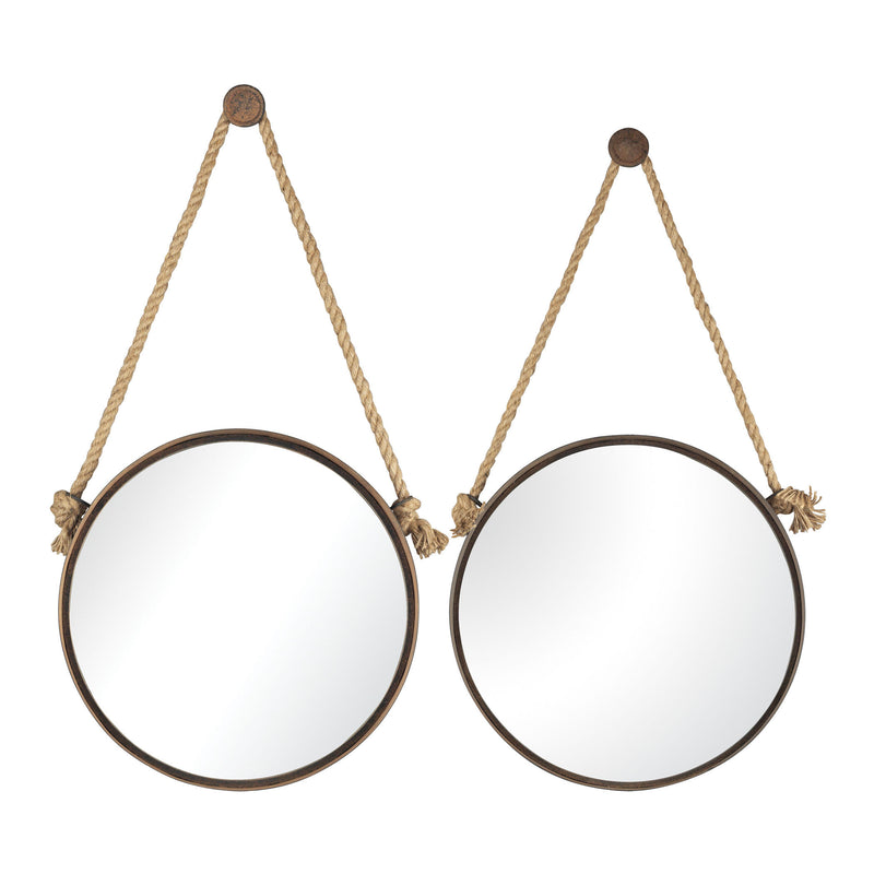 53-8502 Round Mirrors On Rope - Set of 2 Mirror - RauFurniture.com