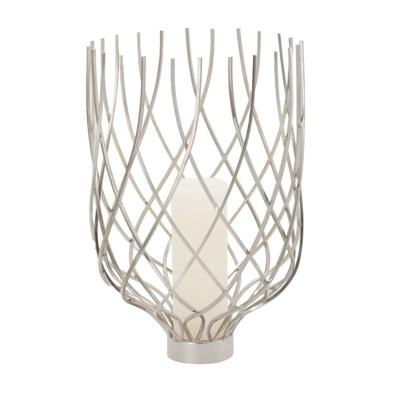 552001 Silver Vortex Hurricane Candle/Candle Holder - RauFurniture.com