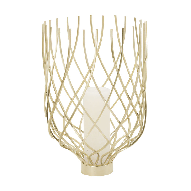552003 Gold Vortex Hurricane Candle/Candle Holder - RauFurniture.com