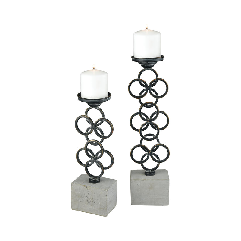 571183 - Indigo Set of 2 Pillar Holders