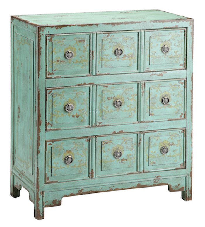 57295 - Anna Apothecary Vintage Green Chest - Free Shipping!, Accent Chests, Stein World, - ReeceFurniture.com - Free Local Pick Ups: Frankenmuth, MI, Indianapolis, IN, Chicago Ridge, IL, and Detroit, MI