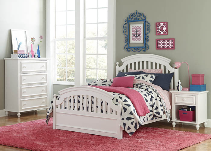 5811 Academy White - Complete Panel Bed - Twin Youth Bedroom - RauFurniture.com