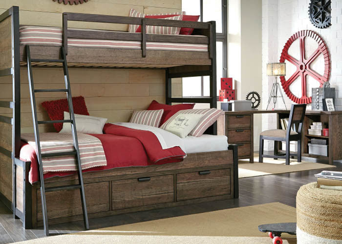 5900 Fulton - Twin Over Twin Bunk with Underbed Storage Drawer Youth Bedroom - RauFurniture.com