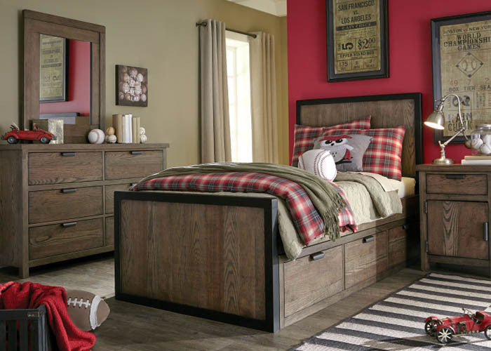 5900 Fulton - Complete Panel Bed with Underbed Storage Drawer - Twin Youth Bedroom - RauFurniture.com