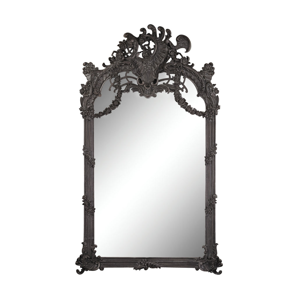 6100-009 Renaissance Scroll Mirror In Black Ash - Free Shipping! Mirror - RauFurniture.com
